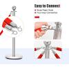imageGoplus 6Pcs Stainless Steel Stanchion Set Stanchions and 5FT Red Velvet Ropes Round Top Polished Silver Stanchion Posts Queue Line Pole Crowd Control Safety Barriers for Theaters Museum PartySilver