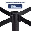 imageGoplus 6Pcs Stanchion Post Crowd Control Rope Barrier with 63 Foot Retractable Belt Plastic Stanchion Set Queue Pole 36 Height Easy Connect Assembly