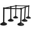 imageGoplus 6Pcs Stanchion Post Crowd Control Rope Barrier with 63 Foot Retractable Belt Plastic Stanchion Set Queue Pole 36 Height Easy Connect Assembly