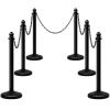imageGoplus 6pcs Plastic Stanchion Set Safety Stanchion Barrier Posts Queue Line Pole with 40 Link Chain ampamp CHooks Outdoor and Indoor Crowd Control Barriers Easy Connect Assembly
