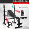 imageGoplus Adjustable Olympic Weight Bench Barbell Rack Set Foldable Workout Bench Press Set with Leg Developer Squat Rack Home Gym Flat Incline Decline Weight Lifting Strength Training