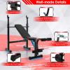 imageGoplus Adjustable Olympic Weight Bench Barbell Rack Set Foldable Workout Bench Press Set with Leg Developer Squat Rack Home Gym Flat Incline Decline Weight Lifting Strength Training