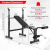 imageGoplus Adjustable Olympic Weight Bench Barbell Rack Set Foldable Workout Bench Press Set with Leg Developer Squat Rack Home Gym Flat Incline Decline Weight Lifting Strength Training