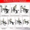 imageGoplus Adjustable Olympic Weight Bench Barbell Rack Set Foldable Workout Bench Press Set with Leg Developer Squat Rack Home Gym Flat Incline Decline Weight Lifting Strength Training