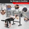 imageGoplus Adjustable Olympic Weight Bench Barbell Rack Set Foldable Workout Bench Press Set with Leg Developer Squat Rack Home Gym Flat Incline Decline Weight Lifting Strength Training