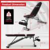 imageGoplus Adjustable Weight Bench 660 LBS Heavy Duty Commercial Grade Fitness Bench w 2 Transport Wheels Home Gym Full Body Workout Bench for Strength Training Bench Press ampamp Situp Black