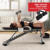 imageGoplus Adjustable Weight Bench 660 LBS Heavy Duty Commercial Grade Fitness Bench w 2 Transport Wheels Home Gym Full Body Workout Bench for Strength Training Bench Press ampamp Situp Black