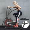 imageGoplus Air Bike Fan Exercise Bike with Unlimited Resistance Clear LCD Display Tablet Holder Adjustable Seat and Builtin Wheels Fan Cycling Bike for Home Cardio Training
