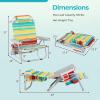 imageGoplus Beach Chair 2 Pack 330lbs Folding Backpack Beach Chairs for Adults with 5 Positions Storage Pockets Towel Bar ampamp Headrest Foldable Low Beach Lounge Portable Aluminum Lay Flat Camping ChairColourful