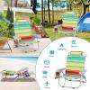 imageGoplus Beach Chair 2 Pack 330lbs Folding Backpack Beach Chairs for Adults with 5 Positions Storage Pockets Towel Bar ampamp Headrest Foldable Low Beach Lounge Portable Aluminum Lay Flat Camping ChairColourful