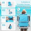 imageGoplus Beach Chair 2 Pack 330lbs Folding Backpack Beach Chairs for Adults with 5 Positions Storage Pockets Towel Bar ampamp Headrest Foldable Low Beach Lounge Portable Aluminum Lay Flat Camping ChairSky Blue