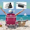 imageGoplus Beach Chair 2 Pack 330lbs Folding Backpack Beach Chairs for Adults with 5 Positions Storage Pockets Towel Bar ampamp Headrest Foldable Low Beach Lounge Portable Aluminum Lay Flat Camping ChairPink
