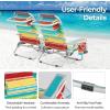 imageGoplus Beach Chair 2 Pack 330lbs Folding Backpack Beach Chairs for Adults with 5 Positions Storage Pockets Towel Bar ampamp Headrest Foldable Low Beach Lounge Portable Aluminum Lay Flat Camping ChairColourful