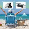 imageGoplus Beach Chair 2 Pack 330lbs Folding Backpack Beach Chairs for Adults with 5 Positions Storage Pockets Towel Bar ampamp Headrest Foldable Low Beach Lounge Portable Aluminum Lay Flat Camping ChairSky Blue