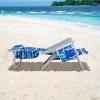 imageGoplus Beach Chair 2 Pack 330lbs Folding Backpack Beach Chairs for Adults with 5 Positions Storage Pockets Towel Bar ampamp Headrest Foldable Low Beach Lounge Portable Aluminum Lay Flat Camping ChairBlue Stripe