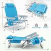 imageGoplus Beach Chair 2 Pack 330lbs Folding Backpack Beach Chairs for Adults with 5 Positions Storage Pockets Towel Bar ampamp Headrest Foldable Low Beach Lounge Portable Aluminum Lay Flat Camping ChairSky Blue