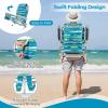 imageGoplus Beach Chair 2 Pack 330lbs Folding Backpack Beach Chairs for Adults with 5 Positions Storage Pockets Towel Bar ampamp Headrest Foldable Low Beach Lounge Portable Aluminum Lay Flat Camping ChairBluegreen