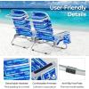 imageGoplus Beach Chair 2 Pack 330lbs Folding Backpack Beach Chairs for Adults with 5 Positions Storage Pockets Towel Bar ampamp Headrest Foldable Low Beach Lounge Portable Aluminum Lay Flat Camping ChairBlue Stripe