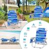 imageGoplus Beach Chair 2 Pack 330lbs Folding Backpack Beach Chairs for Adults with 5 Positions Storage Pockets Towel Bar ampamp Headrest Foldable Low Beach Lounge Portable Aluminum Lay Flat Camping ChairBlue Stripe