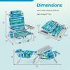 imageGoplus Beach Chair 2 Pack 330lbs Folding Backpack Beach Chairs for Adults with 5 Positions Storage Pockets Towel Bar ampamp Headrest Foldable Low Beach Lounge Portable Aluminum Lay Flat Camping ChairBluegreen