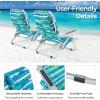 imageGoplus Beach Chair 2 Pack 330lbs Folding Backpack Beach Chairs for Adults with 5 Positions Storage Pockets Towel Bar ampamp Headrest Foldable Low Beach Lounge Portable Aluminum Lay Flat Camping ChairBluegreen