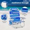 imageGoplus Beach Chair 2 Pack 330lbs Folding Backpack Beach Chairs for Adults with 5 Positions Storage Pockets Towel Bar ampamp Headrest Foldable Low Beach Lounge Portable Aluminum Lay Flat Camping ChairBlue Stripe