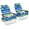 imageGoplus Beach Chair Folding Backpack Beach Chairs for Adults with 5 Positions Head Pillow Cooler Bag Towel Bar Cup Holders Sunbath Sling Tanning Lounge Foldable Layout Camping ChairsBluegreen
