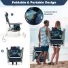 imageGoplus Beach Chair Folding Backpack Beach Chairs for Adults with 5 Positions Head Pillow Cooler Bag Towel Bar Cup Holders Sunbath Sling Tanning Lounge Foldable Layout Camping ChairsPalm Tree Green