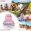 imageGoplus Beach Chair Folding Backpack Beach Chairs for Adults with 5 Positions Head Pillow Cooler Bag Towel Bar Cup Holders Sunbath Sling Tanning Lounge Foldable Layout Camping ChairsPinkpurple
