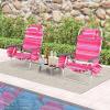 imageGoplus Beach Chair Folding Backpack Beach Chairs for Adults with 5 Positions Head Pillow Cooler Bag Towel Bar Cup Holders Sunbath Sling Tanning Lounge Foldable Layout Camping ChairsPink