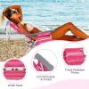 imageGoplus Beach Chair Folding Backpack Beach Chairs for Adults with 5 Positions Head Pillow Cooler Bag Towel Bar Cup Holders Sunbath Sling Tanning Lounge Foldable Layout Camping ChairsPink