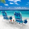 imageGoplus Beach Chair Folding Backpack Beach Chairs for Adults with 5 Positions Head Pillow Cooler Bag Towel Bar Cup Holders Sunbath Sling Tanning Lounge Foldable Layout Camping ChairsLight Blue