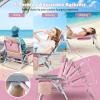 imageGoplus Beach Chair Folding Backpack Beach Chairs for Adults with 5 Positions Head Pillow Cooler Bag Towel Bar Cup Holders Sunbath Sling Tanning Lounge Foldable Layout Camping ChairsPinkpurple