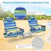 imageGoplus Beach Chair Folding Backpack Beach Chairs for Adults with 5 Positions Head Pillow Cooler Bag Towel Bar Cup Holders Sunbath Sling Tanning Lounge Foldable Layout Camping ChairsBluegreen