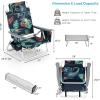 imageGoplus Beach Chair Folding Backpack Beach Chairs for Adults with 5 Positions Head Pillow Cooler Bag Towel Bar Cup Holders Sunbath Sling Tanning Lounge Foldable Layout Camping ChairsPalm Tree Green
