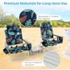 imageGoplus Beach Chair Folding Backpack Beach Chairs for Adults with 5 Positions Head Pillow Cooler Bag Towel Bar Cup Holders Sunbath Sling Tanning Lounge Foldable Layout Camping ChairsPalm Tree Green