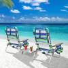 imageGoplus Beach Chair Folding Backpack Beach Chairs for Adults with 5 Positions Head Pillow Cooler Bag Towel Bar Cup Holders Sunbath Sling Tanning Lounge Foldable Layout Camping ChairsBluegreen