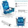 imageGoplus Beach Chair Folding Backpack Beach Chairs for Adults with 5 Positions Head Pillow Cooler Bag Towel Bar Cup Holders Sunbath Sling Tanning Lounge Foldable Layout Camping ChairsLight Blue