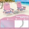 imageGoplus Beach Chair Folding Backpack Beach Chairs for Adults with 5 Positions Head Pillow Cooler Bag Towel Bar Cup Holders Sunbath Sling Tanning Lounge Foldable Layout Camping ChairsPinkpurple