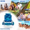 imageGoplus Beach Chair Folding Backpack Beach Chairs for Adults with 5 Positions Head Pillow Cooler Bag Towel Bar Cup Holders Sunbath Sling Tanning Lounge Foldable Layout Camping ChairsLight Blue