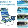 imageGoplus Beach Chair Folding Backpack Beach Chairs for Adults with 5 Positions Head Pillow Cooler Bag Towel Bar Cup Holders Sunbath Sling Tanning Lounge Foldable Layout Camping ChairsBluegreen