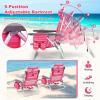 imageGoplus Beach Chair Folding Backpack Beach Chairs for Adults with 5 Positions Head Pillow Cooler Bag Towel Bar Cup Holders Sunbath Sling Tanning Lounge Foldable Layout Camping ChairsPink