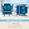 imageGoplus Beach Chair Folding Backpack Beach Chairs for Adults with 5 Positions Head Pillow Cooler Bag Towel Bar Cup Holders Sunbath Sling Tanning Lounge Foldable Layout Camping ChairsLight Blue