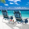 imageGoplus Beach Chair Folding Backpack Beach Chairs for Adults with 5 Positions Head Pillow Cooler Bag Towel Bar Cup Holders Sunbath Sling Tanning Lounge Foldable Layout Camping ChairsNavy