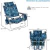 imageGoplus Beach Chair Folding Backpack Beach Chairs for Adults with 5 Positions Head Pillow Cooler Bag Towel Bar Cup Holders Sunbath Sling Tanning Lounge Foldable Layout Camping ChairsNavy