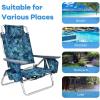 imageGoplus Beach Chair Folding Backpack Beach Chairs for Adults with 5 Positions Head Pillow Cooler Bag Towel Bar Cup Holders Sunbath Sling Tanning Lounge Foldable Layout Camping ChairsNavy