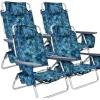 imageGoplus Beach Chair Folding Backpack Beach Chairs for Adults with 5 Positions Head Pillow Cooler Bag Towel Bar Cup Holders Sunbath Sling Tanning Lounge Foldable Layout Camping ChairsNavy