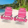 imageGoplus Beach Chair Folding Backpack Beach Chairs for Adults with 5 Positions Head Pillow Cooler Bag Towel Bar Cup Holders Sunbath Sling Tanning Lounge Foldable Layout Camping ChairsPink