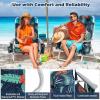 imageGoplus Beach Chair Folding Backpack Beach Chairs for Adults with 5 Positions Head Pillow Cooler Bag Towel Bar Cup Holders Sunbath Sling Tanning Lounge Foldable Layout Camping ChairsPalm Tree Green