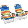 imageGoplus Beach Chair Folding Backpack Beach Chairs for Adults with 5 Positions Head Pillow Cooler Bag Towel Bar Cup Holders Sunbath Sling Tanning Lounge Foldable Layout Camping ChairsMulti Color